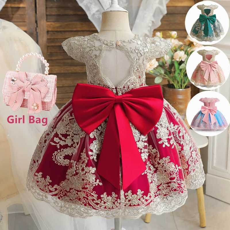Embroidery Elegant Princess Dress for Girls Luxury Golden Lace Vintage Children Festival Party Gown Baby Formal Weddings Dresses X250220