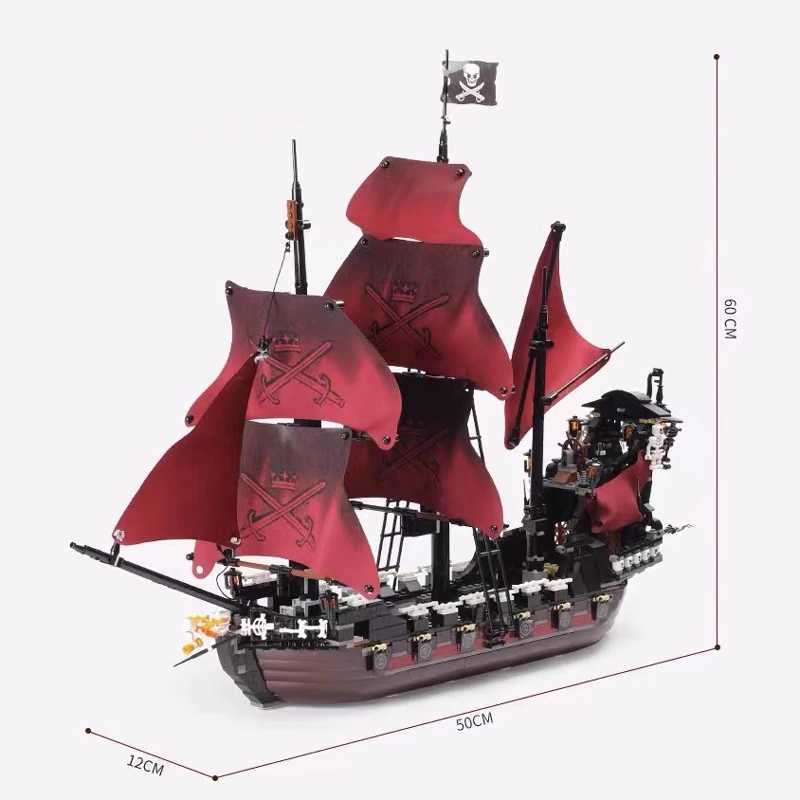 Free shipping Pirates The Black Pearl And Queen Annes Revenge Ship Building Block Model Assemble Bricks Toys Kids Gifts Fit MO