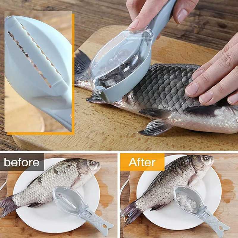 Dog Travel Bowls Bags 1pc Multifunction Fish Scale Remover Peeling Skin Scraper Fish Scaler Kitchen Tools Fast Fish Scale Remover Descaler Tool Gadge 