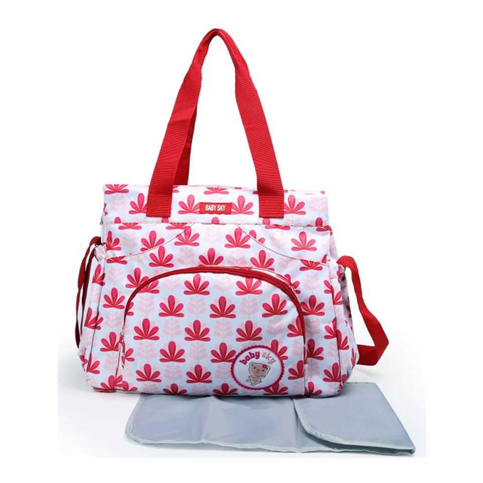 New color fashion printing large capacity mommy bag one shoulder portable multi-function portable mother and baby bag diaper bag X250220