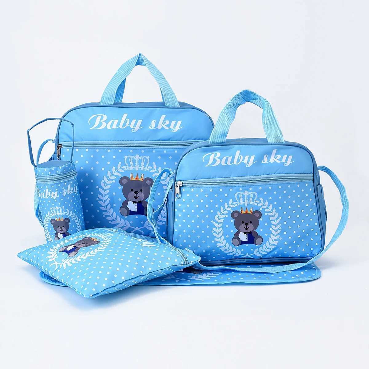 New fashion printed teddy bear mommy bag five piece set multifunctional large capacity single shoulder diagonal bag X250220