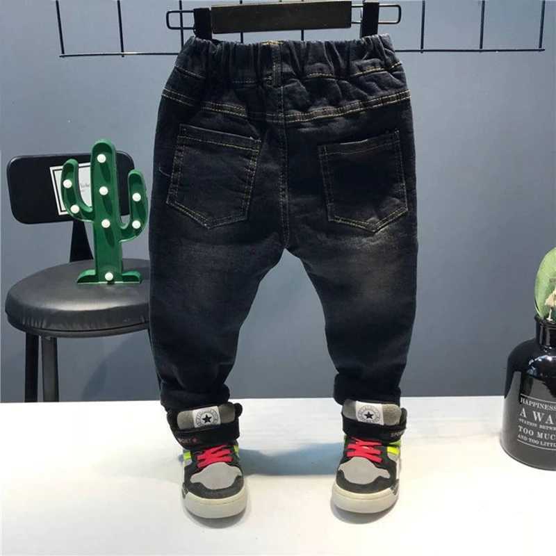 New Fashion Spring Boy Pants Kids Jeans Solid Cotton Mid Elastic Waist Pants Boys Jeans Kids Children Trousers 2-6Y Z250220