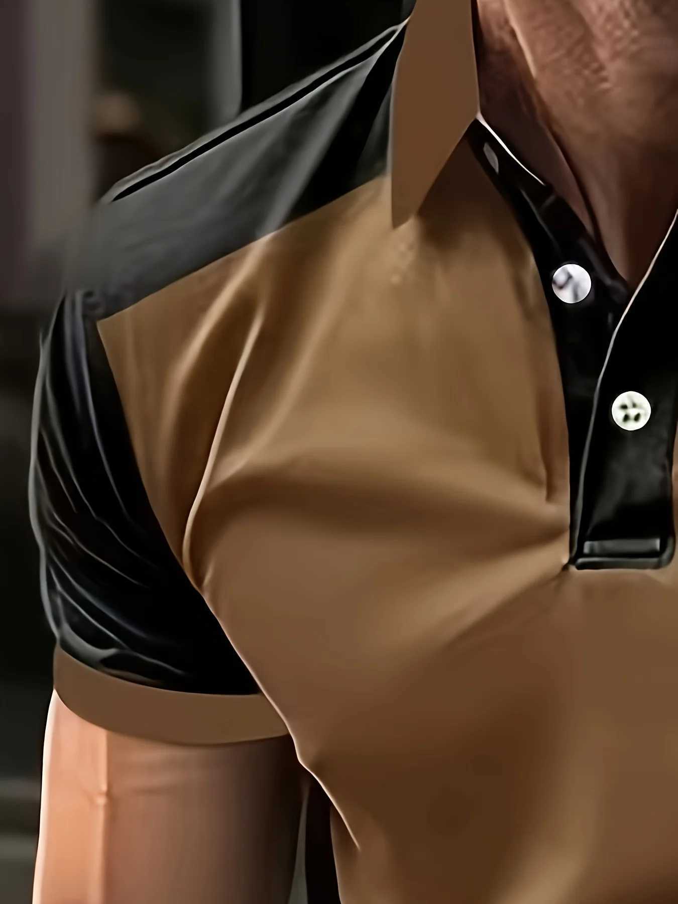 Mens polo shirt 00% polyester fiber 3D printing summer leisure simple fashion street sports lapel short-sleeved shirt W250220