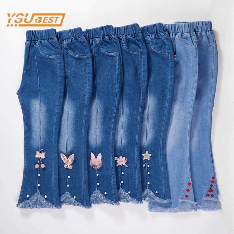 Spring and Autumn Childrens Baby Girls Jeans Baby Girls Jeans Casual Girls Jeans Childrens Clothing Childrens Bell Bottom Jeans Z250220