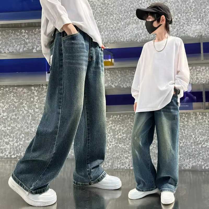 Teenage Baby Boys Clothes Jeans Spring Autumn Kids Casual Jeans for Big Boy Child Fashion Vintage Trousers Cotton Sweatpants Z250220