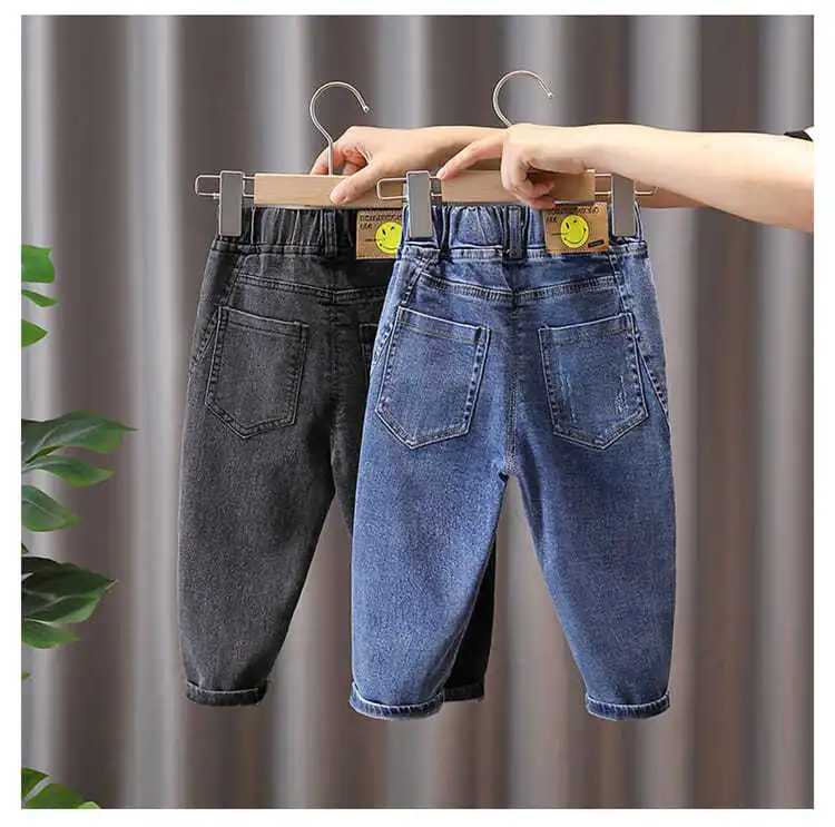 Autumn Winter Boys Trousers Childrens Plush Thickened Jeans New Childrens Casual Pant Fashion Baby Pant Z250220