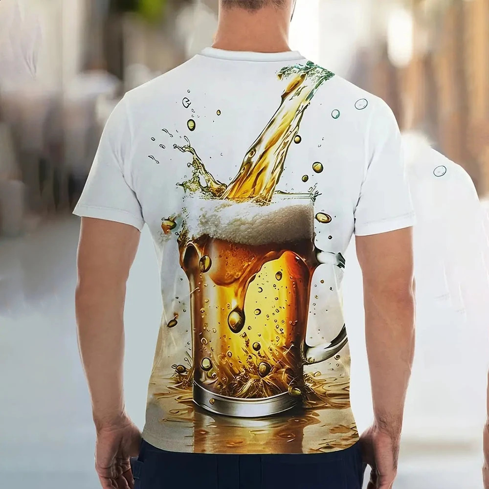2023 Mens TShirt 3d Printed Beer T Shirt For Men Funny Casual Summer Streetwear Unisex Tshirt Top Clothing 250213