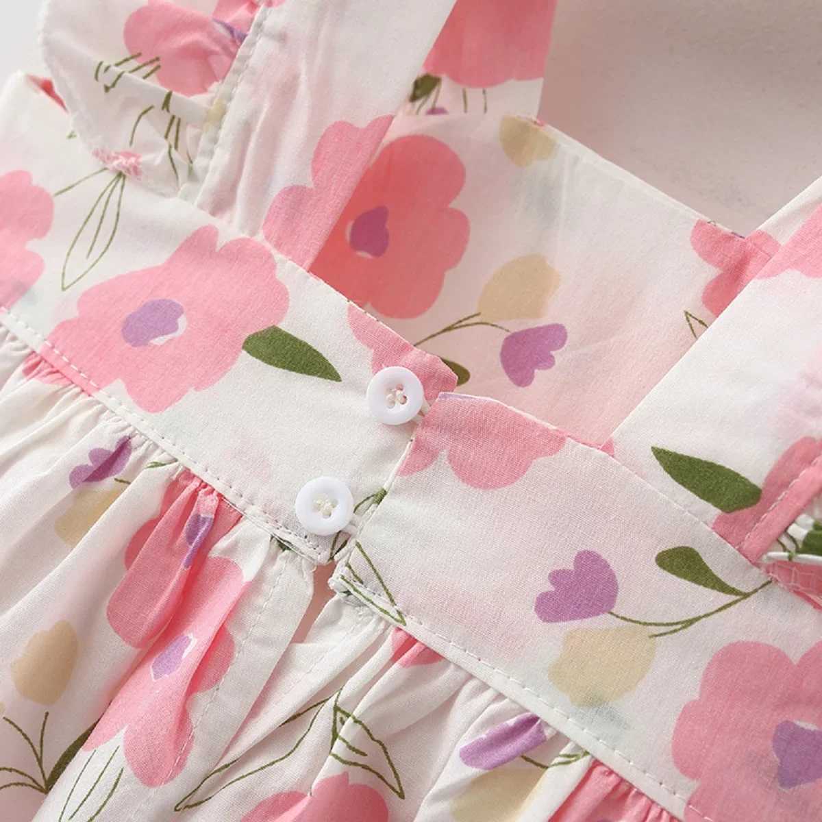 Baby Girl Dresses Summer Flower Girls Beach Dresses Cute Girls Clothing With Hat X250220