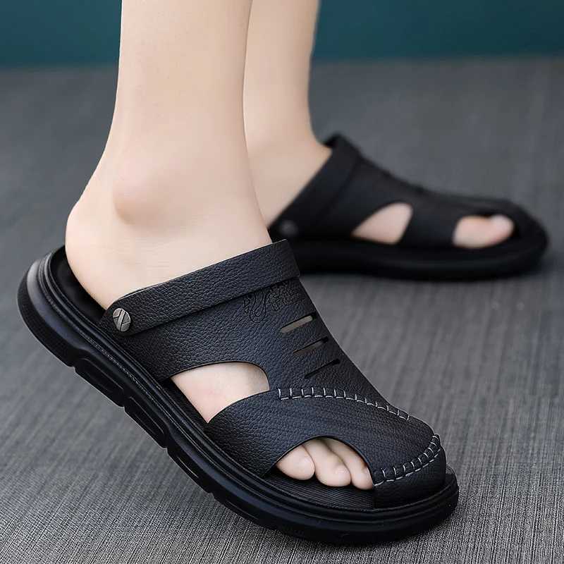 New Arrival Mens Leather Sandals Summer Classic Mens Slippers Soft Sandals Fashion Casual Comfortable Outdoor Beach Walking Shoes T250220