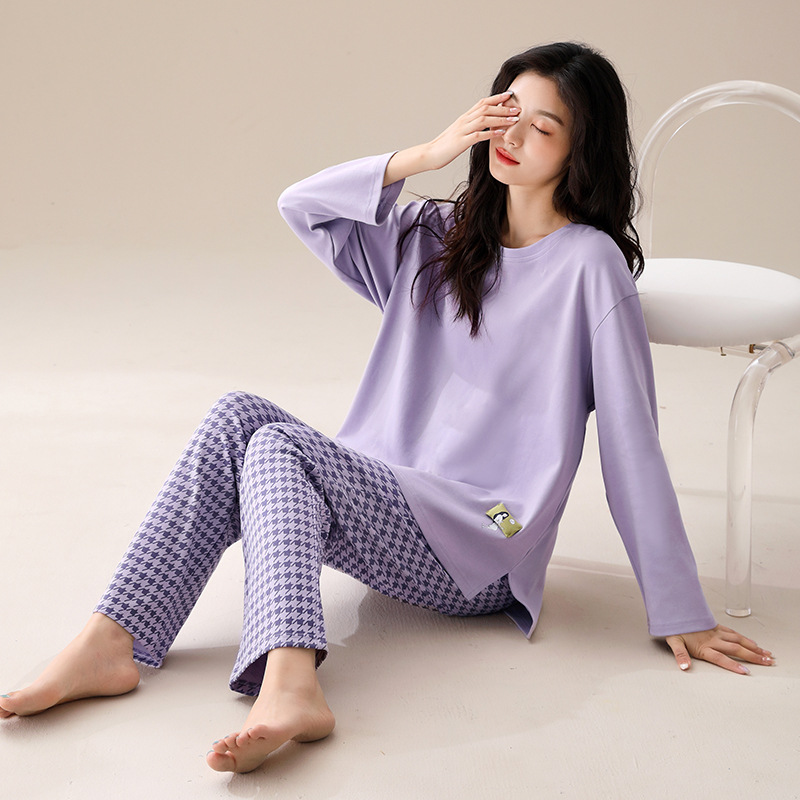 B710-Pajamas for women, spring and autumn style, pure cotton long sleeves, women's autumn new style, sweet thin style, casual home wear suit
