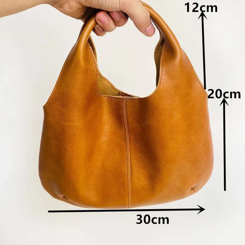 2025 Women's Handbag Lazy Soft Leather New One Shoulder Cross-Body Retro Weekend Vacation Shopping Bag