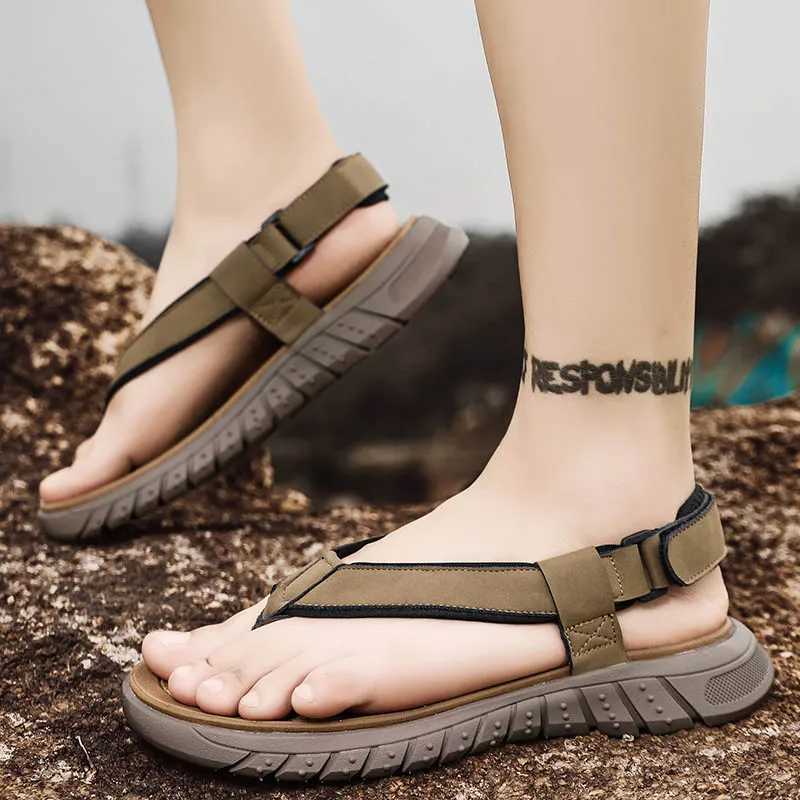 New Arrival Summer Mens Casual Beach Sandals Fashion Men Waterproof Shoes for Man Hard-Wearing Flip Flop Concise Mens Non-Slip Sports Slide T250220