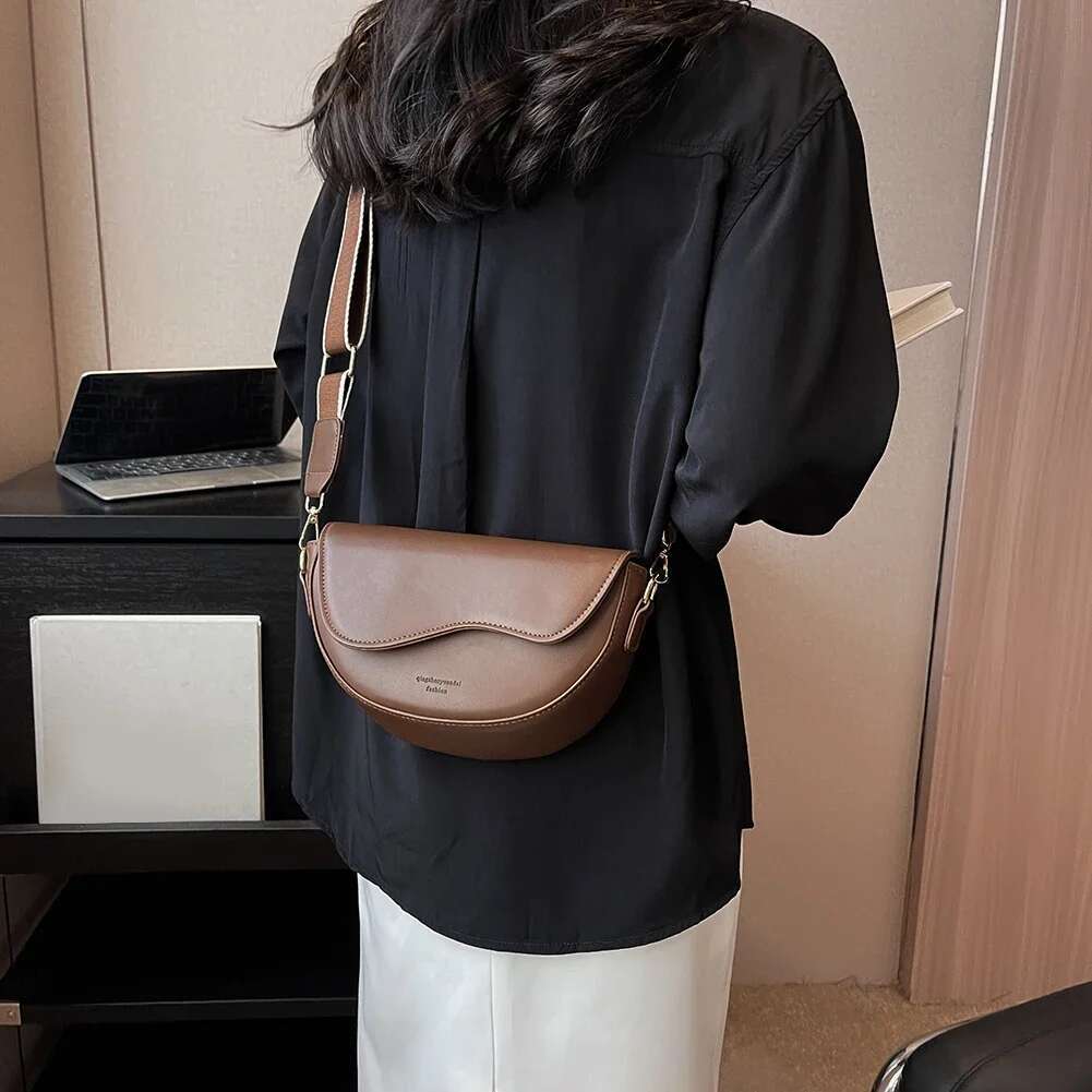 PU Leather Saddle Armpit Bags for Women 2023 Brand Shoulder Crossbody Ladies Vintage Underarm Handbags Purse Bag Bolsa