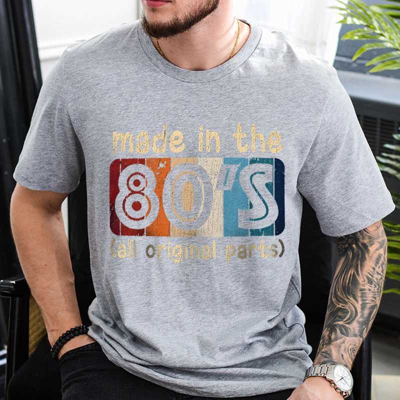 Mens T-shirts Made in The 80s All Original Part Retro Vintage Summer T-shirt for Men Casual O-Neck Tee Shirts Streetwear Tops W250220