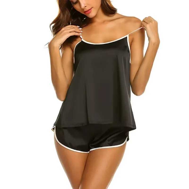 Summer Pyjamas Simple Solid Color Sping Top + Shorts Silk Pyjamas for Women Pyjamas for Girls Pajamas Silk PajamasXJ250220