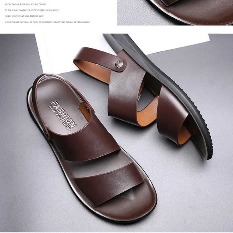 New Arrival Concise Mens Sandals Quality Leather Mens Sandals Platform Men Beach Casual Shoes Fashion Comfort Male Slippers Mens Shoes T250220