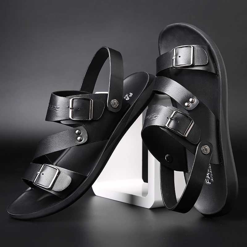 New Arrival FUQIAO New Big Size 48 Casual Fashion Men Shoes Slip-On PU Leather Soft Non-slip Beach Summer Sandals Slippers Flats Flip Flop T250220