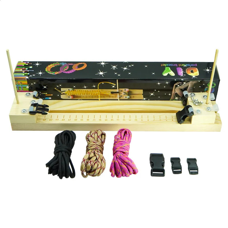 Eagle Adjustable Length Paracord Jig Set DIY Craft Bracelets Lanyard Weaving Maker Wooden FrameParacord Braiding Tool Kit 250213