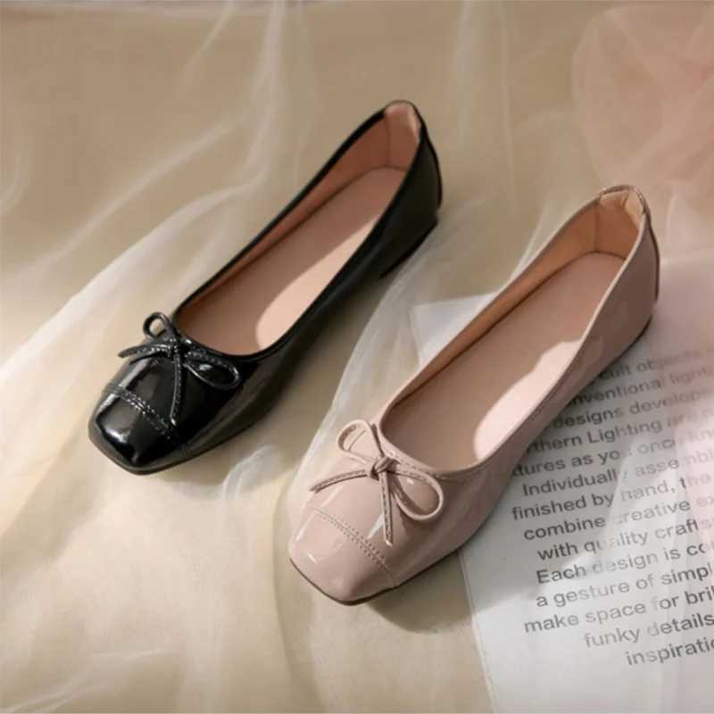 Flat Shoes Women Ballerinas Round Toe Bowtie Slip on Ballet Flats Lazy Loafers Moccasins Ladies Casual Flats Shoes 2024 Y250220
