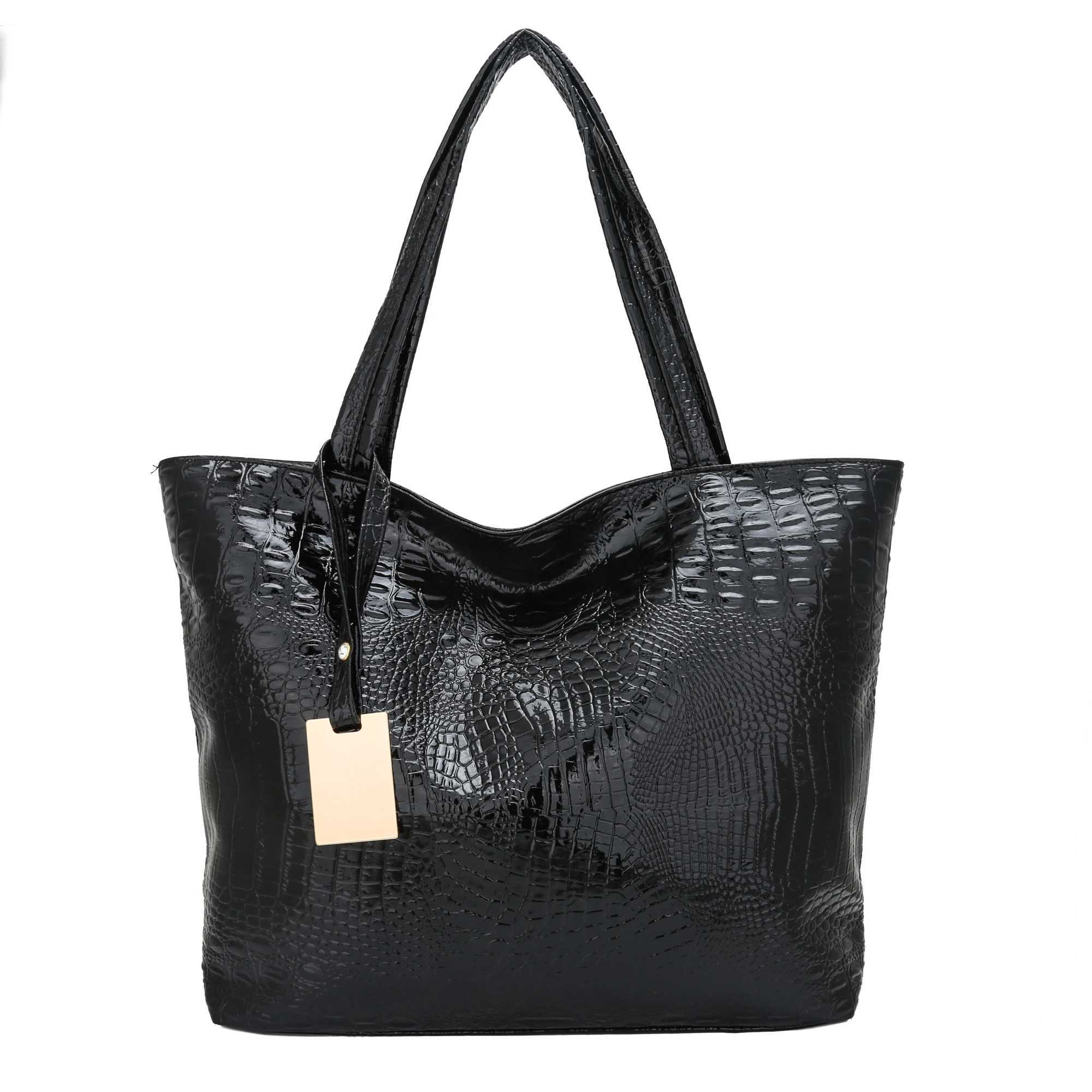 Brand Fashion Casual Women Shoulder Bags Silver Gold Black Crocodile Handbag PU Leather Female Big Tote Bag Ladies Hand Bags Sac Z250220