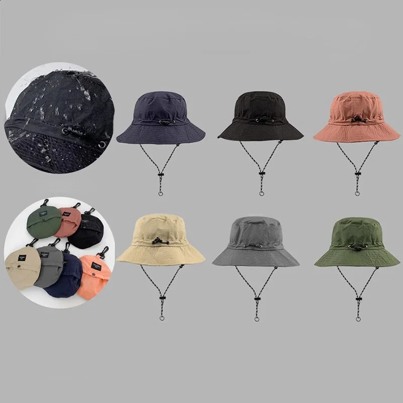 Summer Fishing Caps Men Women Detachable Hats Sun Protection Waterproof Cool Outdoor Activities Hat Quick Drying Breathable Cap 250210