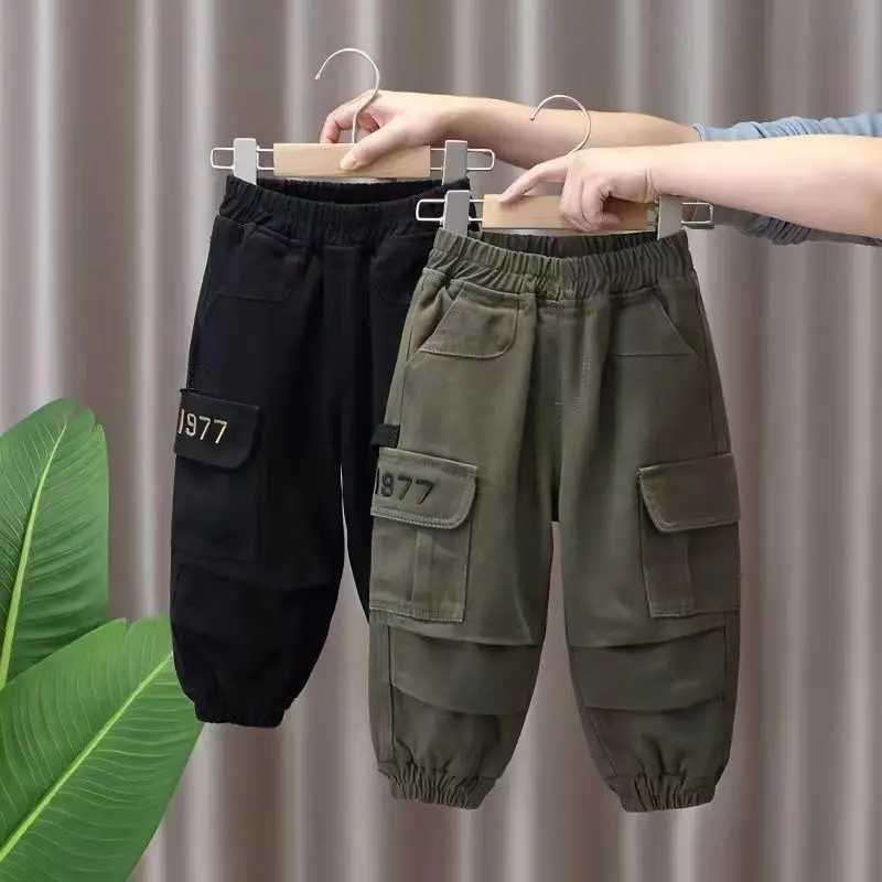 Spring and Autumn Kids Boys Pants 2024 New sle Childrens Handsome Cargo pants Cotton Boys Baby Casual Pants 2-8Y Z250220