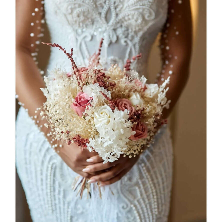 African Aso Ebi 2024 Off White Mermaid Wedding Dress Sheer Neck Full Sleeves Beaded Pearls Vintage Elegant Bridal Gowns Dresses Zj244
