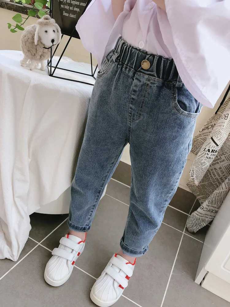 Childrens Clothing 2024 Spring and Autumn New Boys and Girls Loose Comfortable Baby Pants Kids Slim Temperament Jeans Z250220