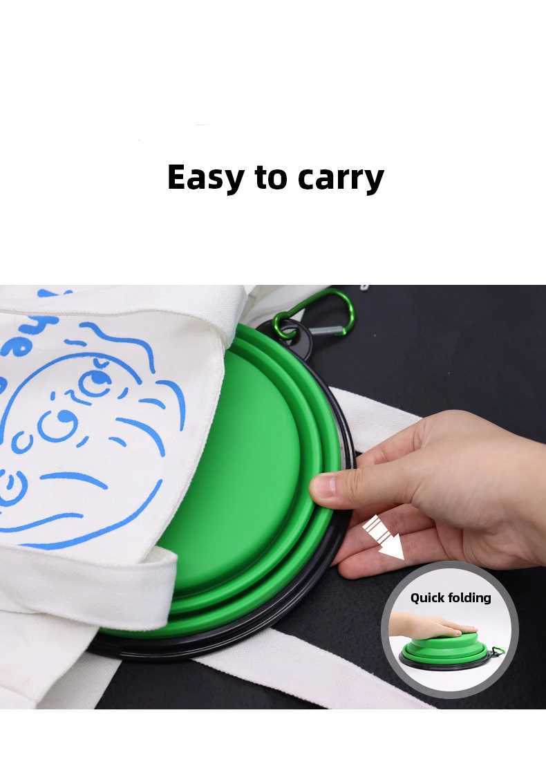 Dog Travel Bowls Bags Pet Bowl Dogs Cats 350ML/1000ML Portable Foldable Food Water Container for Outdoor Travel Portable Feeding Bowls Pets Prodcuts H
