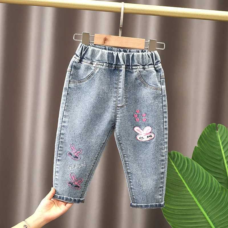 Spring childrens clothing baby loose straight leg jeans boys clothing childrens outdoor fully matched jeans Z250220