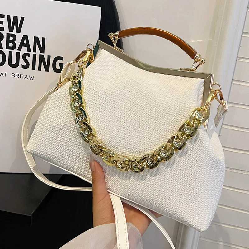 Designer shell clip woven wallet bag chain shoulder bag luxury evening clutch party hot pink handbag and wallet fashionable homeless bag Z250220