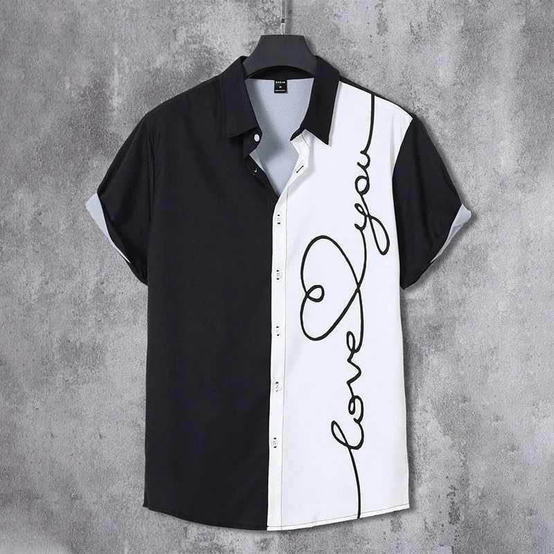 Summer 3D Graffiti Printed Mens Shirt Fashion Street Clothing Long Sleeve T-shirt Unisex Hawaiian Shirt W250220