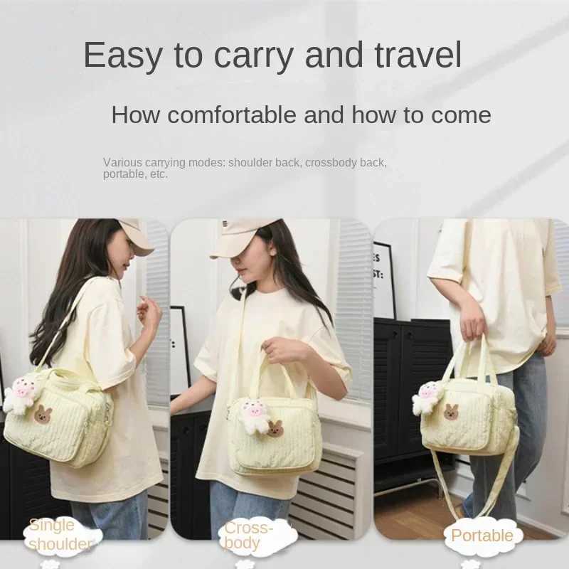 Baby Diaper Bags Organizer Maternity Bag Portable Cute Cartoon Multi-function Large Capacity Nylon Mom Travel Tote with Pendant X250220