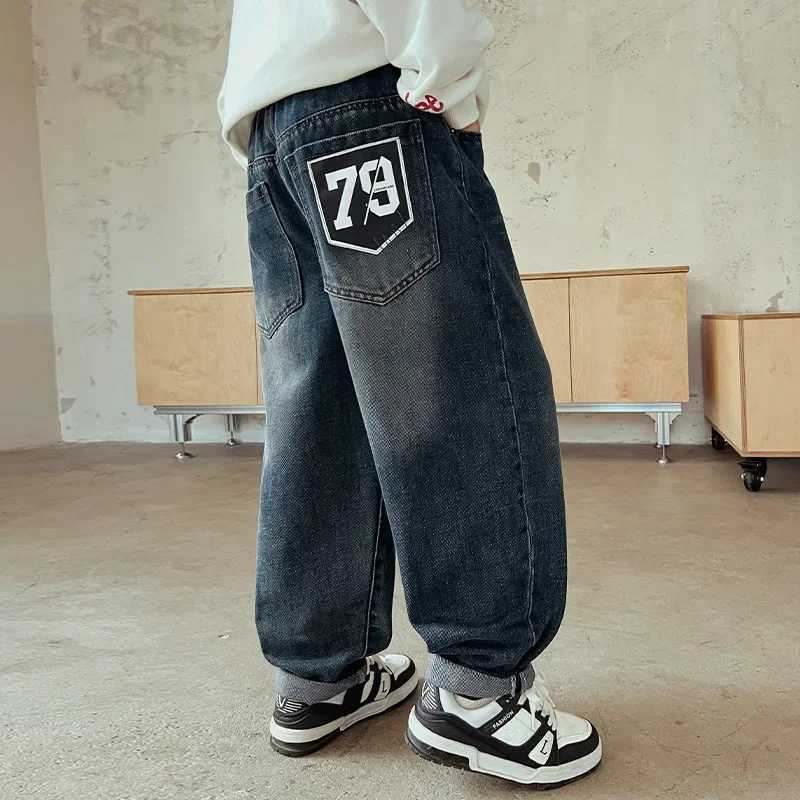 Spring Autumn Boys Jeans Children Denim Trousers New Kids Casual Pants for 5 6 7 8 9 10 11 12 13 14 Years Teenagers Kids Clothes Z250220