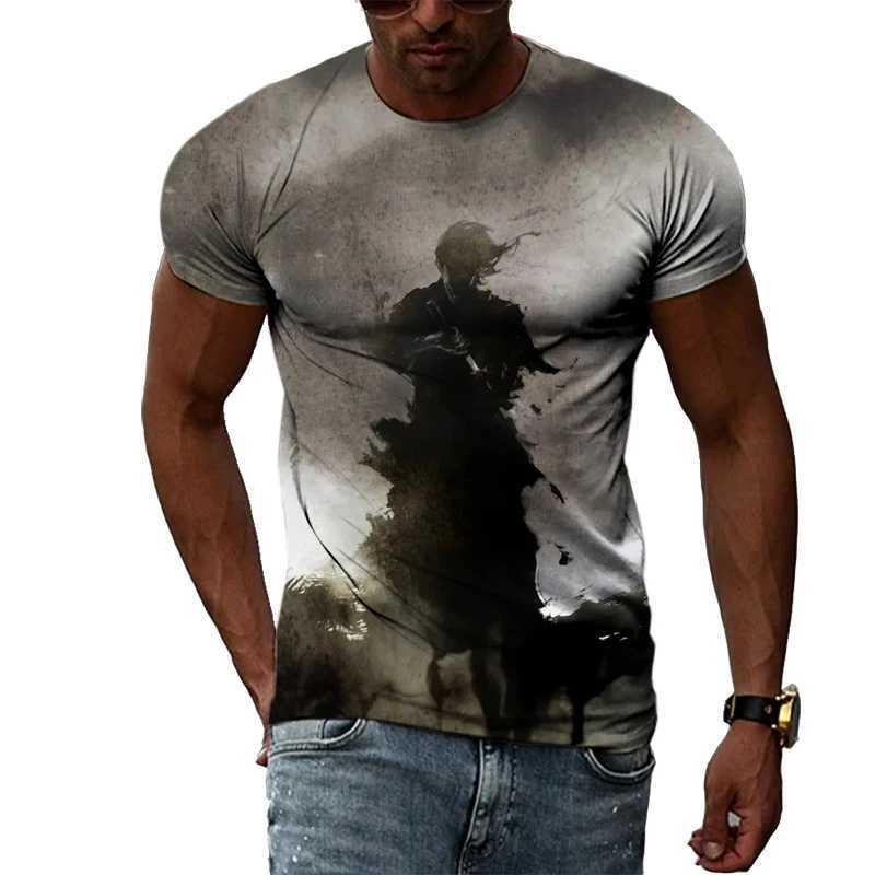 Summer Fashion Casual Mens T-shirt Creative Abstract Graphics 3D Printing Personality Trend Large Size O-neck Short-sleeved Top W250220