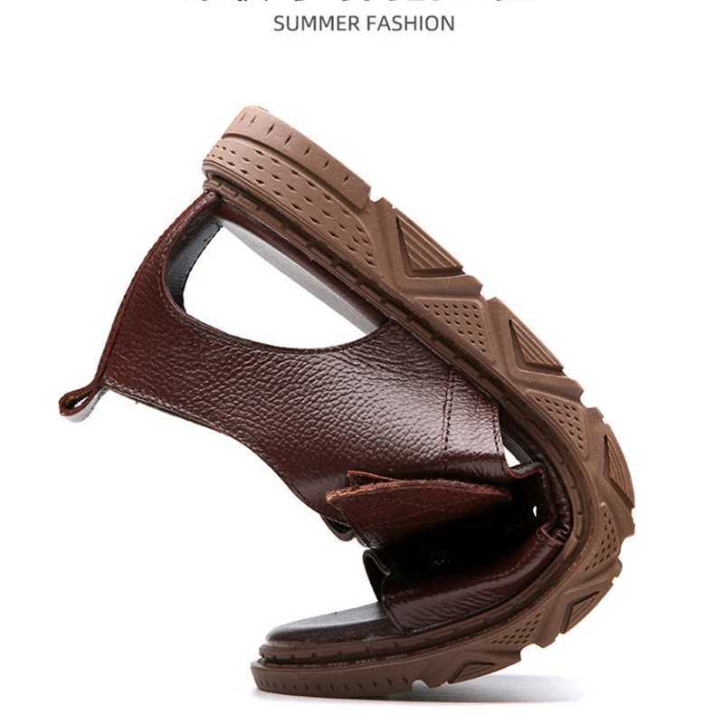 New Arrival Men Leather Sandals Casual Shoes For Men High Quality Men Sandals Summer Outdoor Walking Men Sneakers Breathable Mens Sandals T250220