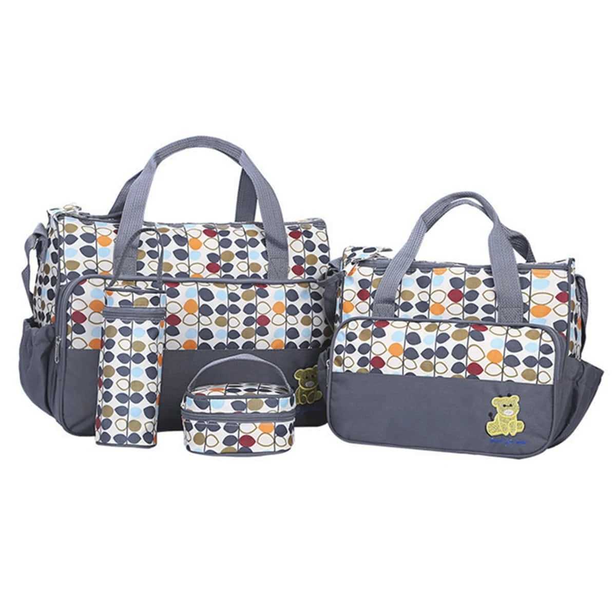Fashionable Mummy Bag Five Piece Set Multifunctional Large Capacity Diaper Bag Portable One Shoulder Oblique Straddle Mummy Bag X250220