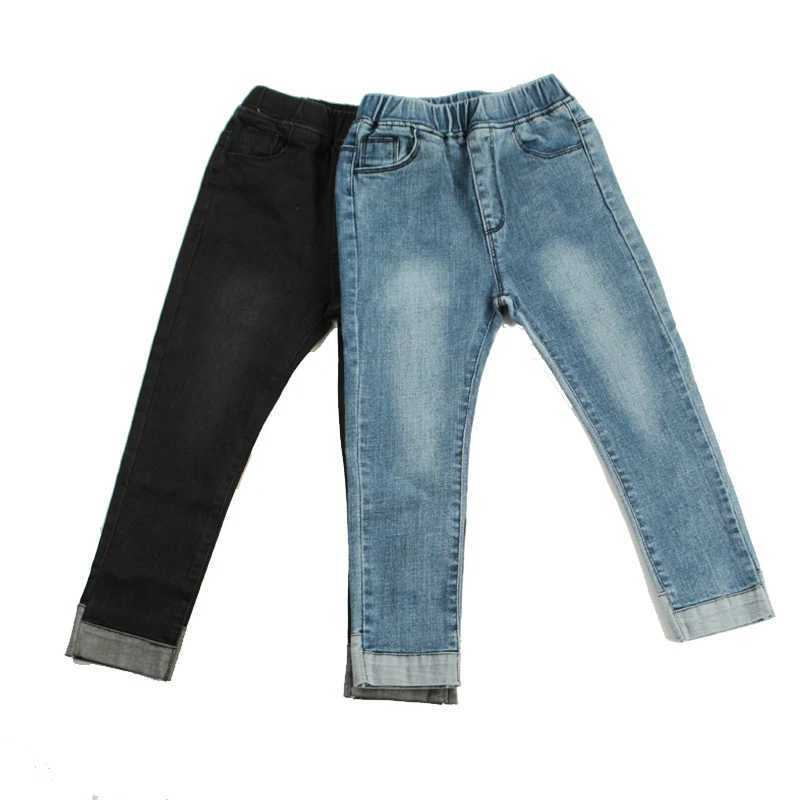 Girls Black Blue Jeans 2021 Autumn Baby Girls Pants Slim Skinny Kids Leggings Cotton Casual Children Girls Clothes 3 10 14 Year Z250220