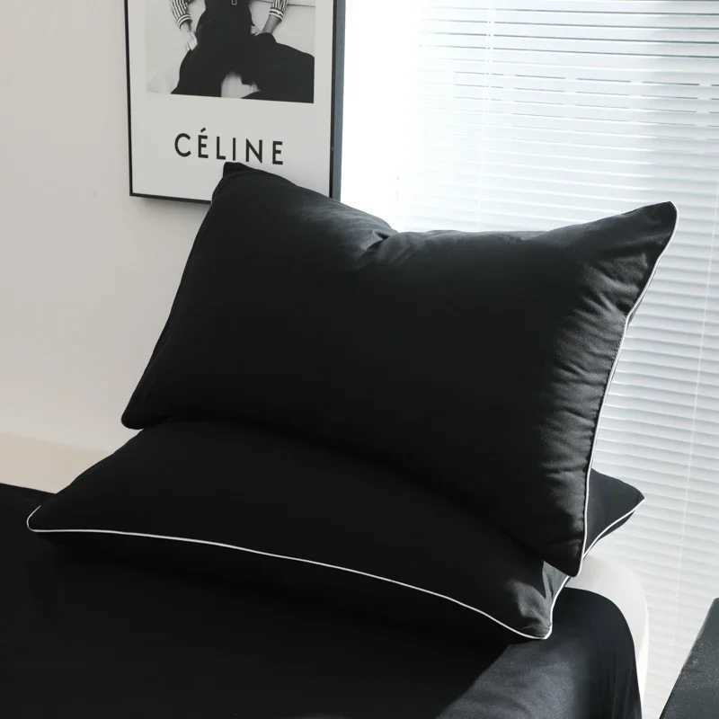 Black Color Bedding Set For Adults Simple Style Double Bed Sheet Sets Single/Queen/king Bed Cover Full Set Plain Bedding XJ250220