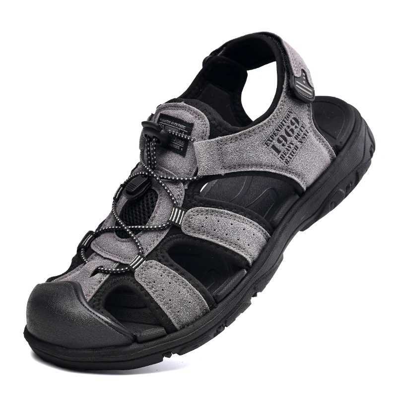 New Arrival Men Large Soft Sole Summer New Slippers Baotou Breathable Beach Shoes Outdoor Casual Shoe Chaussure Homme Size T250220