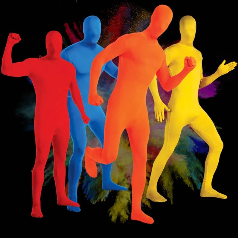 Complete jumpsuit spandex stretch adult clothing Chromaky bodysuit disappearing mens unisex body suit suitable for Halloween roleplaying 250211