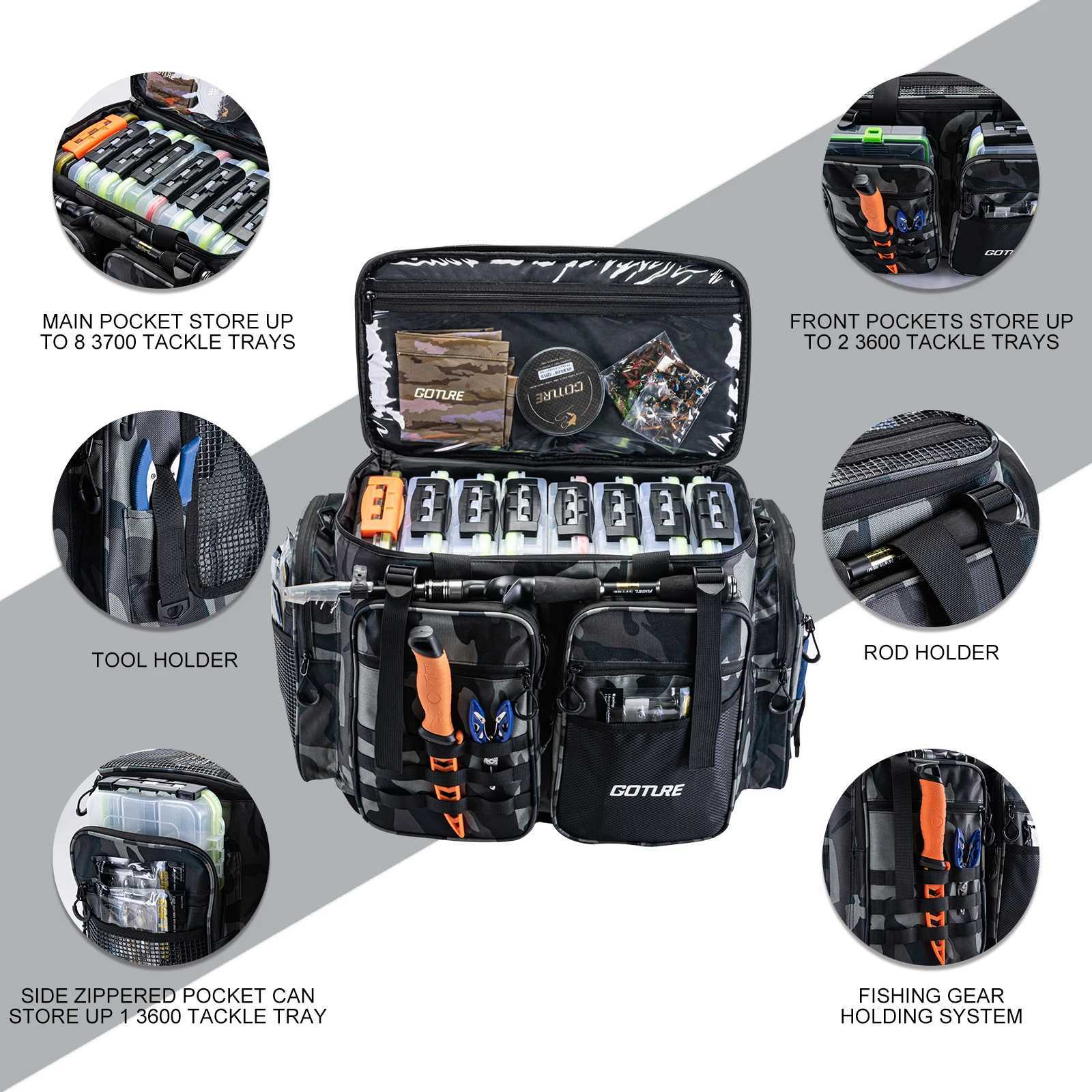 Dog Travel Bowls Bags 53*29*38.5cm Water Proof Oxford cloth Fishing Bag Outdoor Camping Backpack Large Capacity Multi-Purpose Fishing Tackle Bag H2502