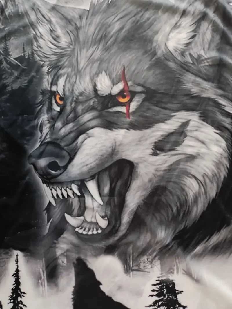 3D wolf pattern printing mens graphic design staff collar novel T-shirt casual T-shirt summer mens clothing daily vacation resort W250220