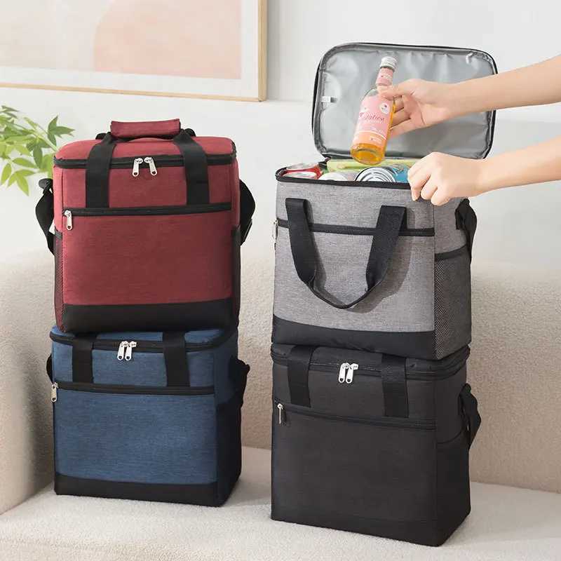 Dog Travel Bowls Bags Large Capacity Tote Bento Insulated Lunch Bag Picnic Food Lunch Box Storage Ice Cooler Thermal Bag Portable Fridge Thermal Bag H
