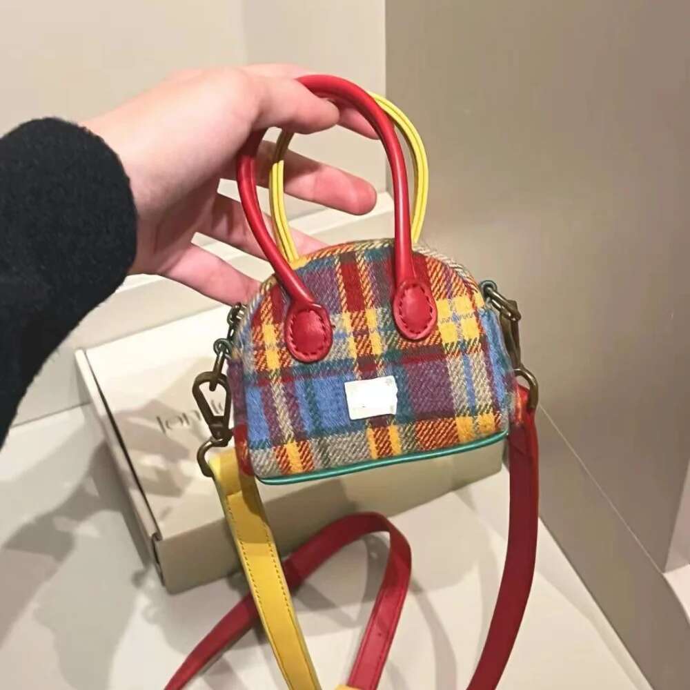 Handbag, Shoulder Bag Purse, Crossbody Bag, Retro Plaid, Headphones Small Christmas Coin Purse Mom Gift
