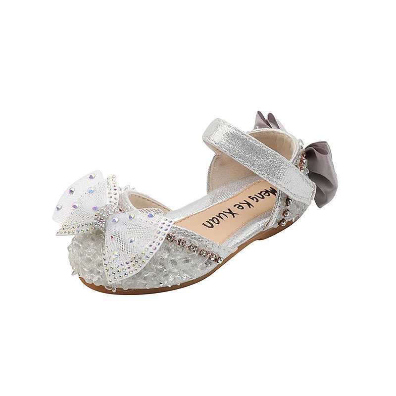 New Fashion Girls Princess Shoes Summer Kids Bow Rhinestone Sandals Childrens For Wedding Performance Sandals G508XJ250221