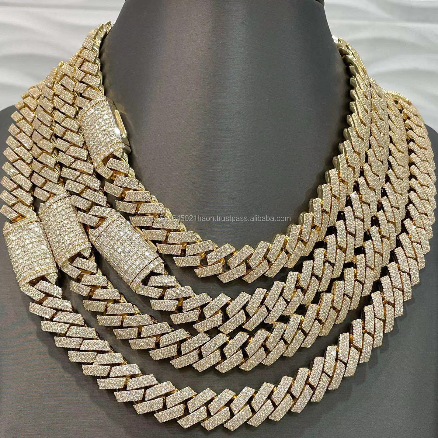 Sier GRA Moissanite 6mm 9mm 13mm Wide Dia Iced Out Necklace Miami Cuban k Chain for Hiphop Rapper Life