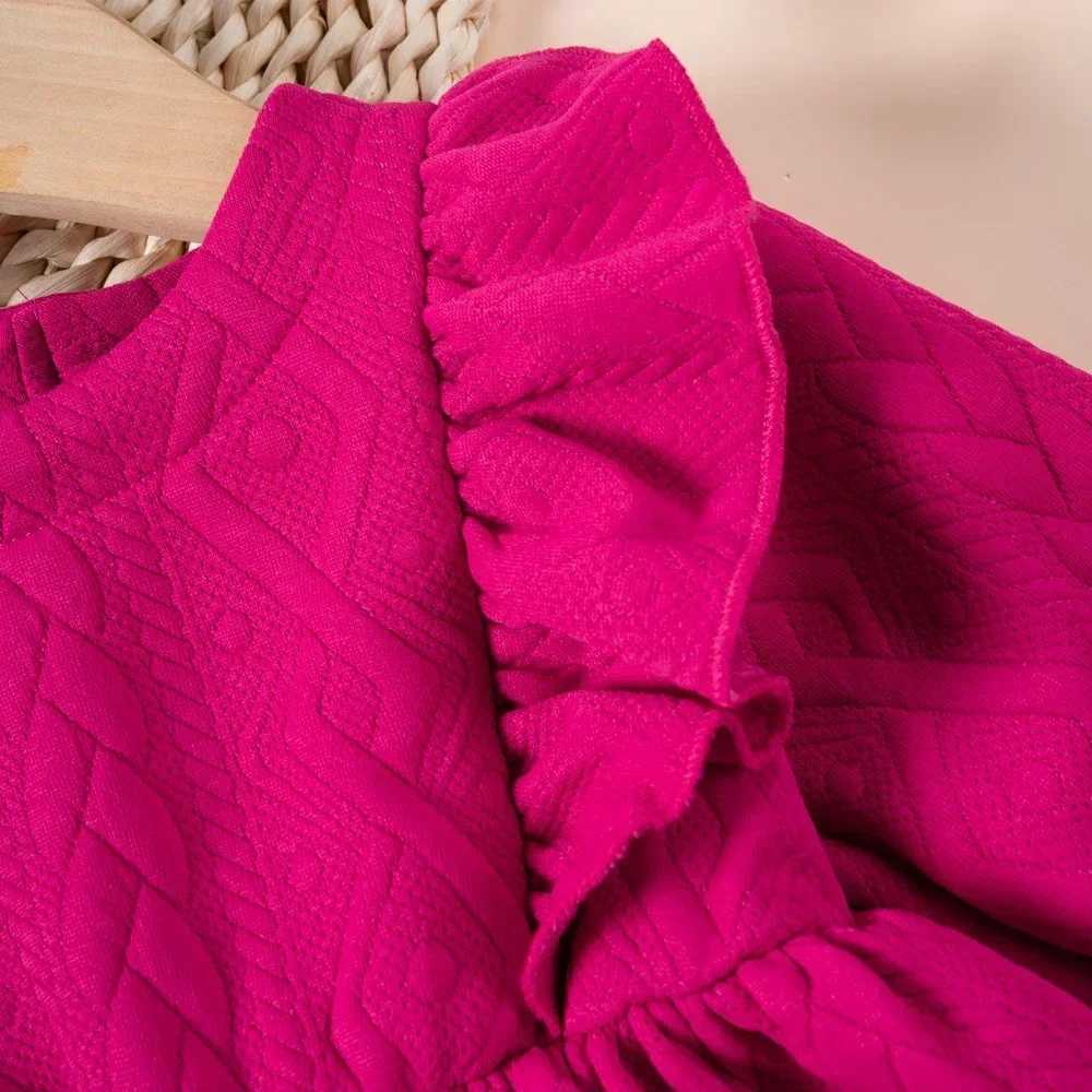 Winter new baby dress solid color ruffled 0-2Y childrens casual dress princess dress girl dress birthday gift X250220