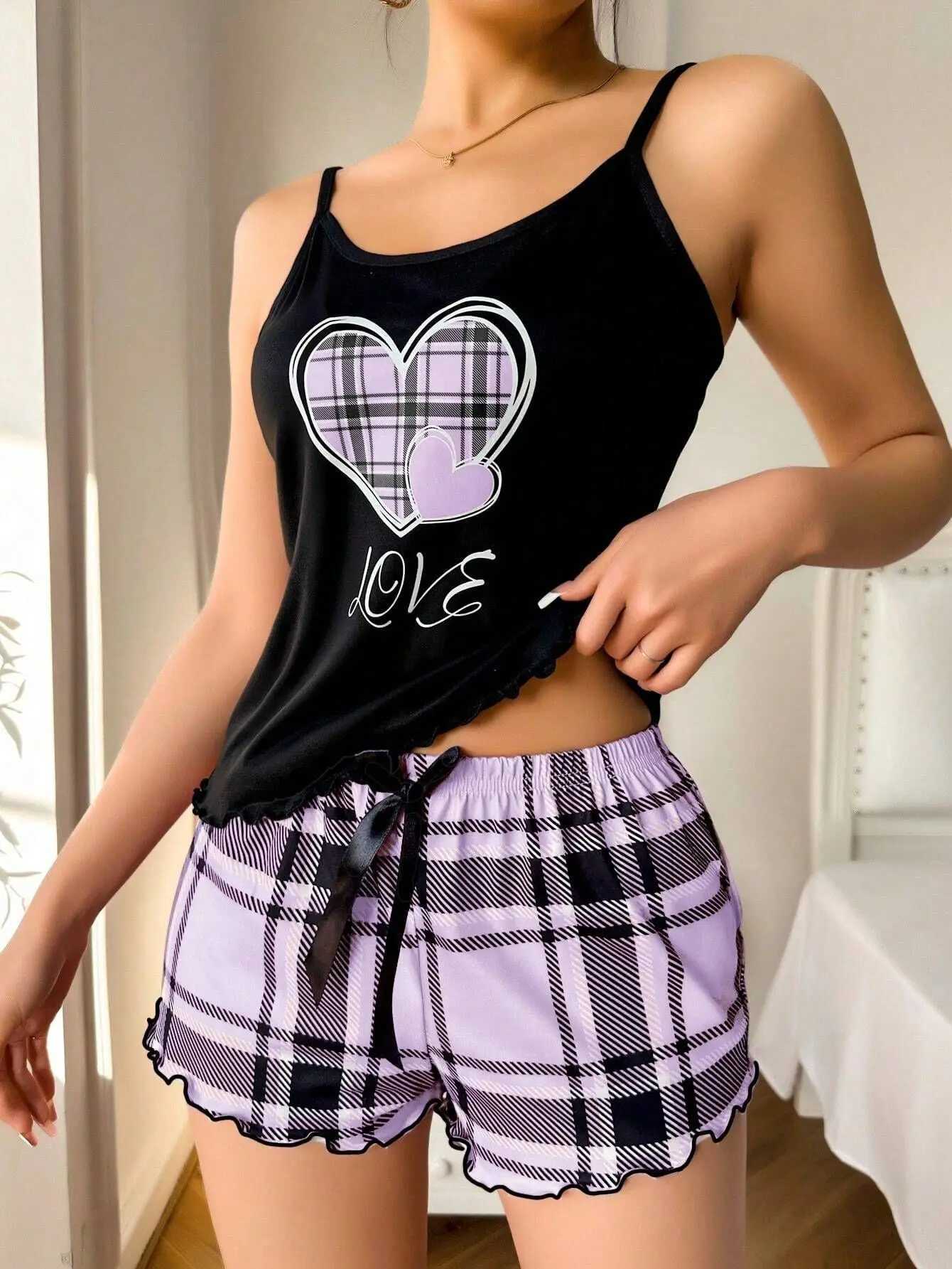 Summer New Ladies Sling Pajamas Homewear Suit European and American Style Ladies Sexy Shorts Thin Section Pajamas Homewear SuitXJ250220