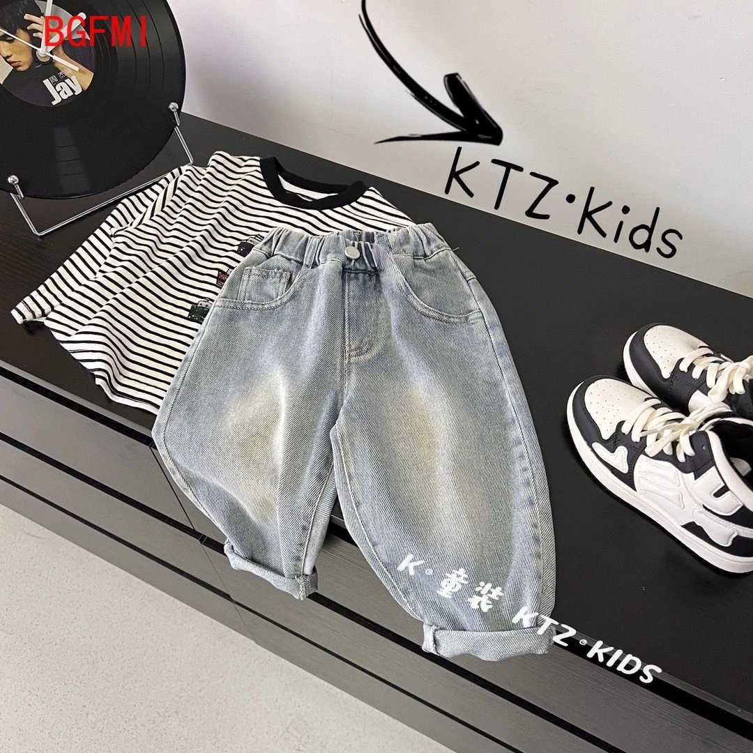 2-10Y Korean Childrens Clothing Denim Pants Spring Autumn Trousers Boys Girls Long Pants Jeans for Kids Straight Pants Z250220
